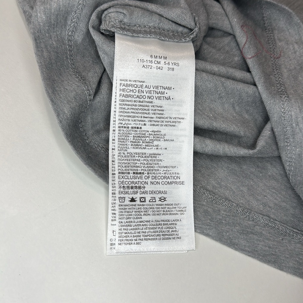 NWT Nike Girl Gray Heather Tee Size 6 - Picture 6 of 6